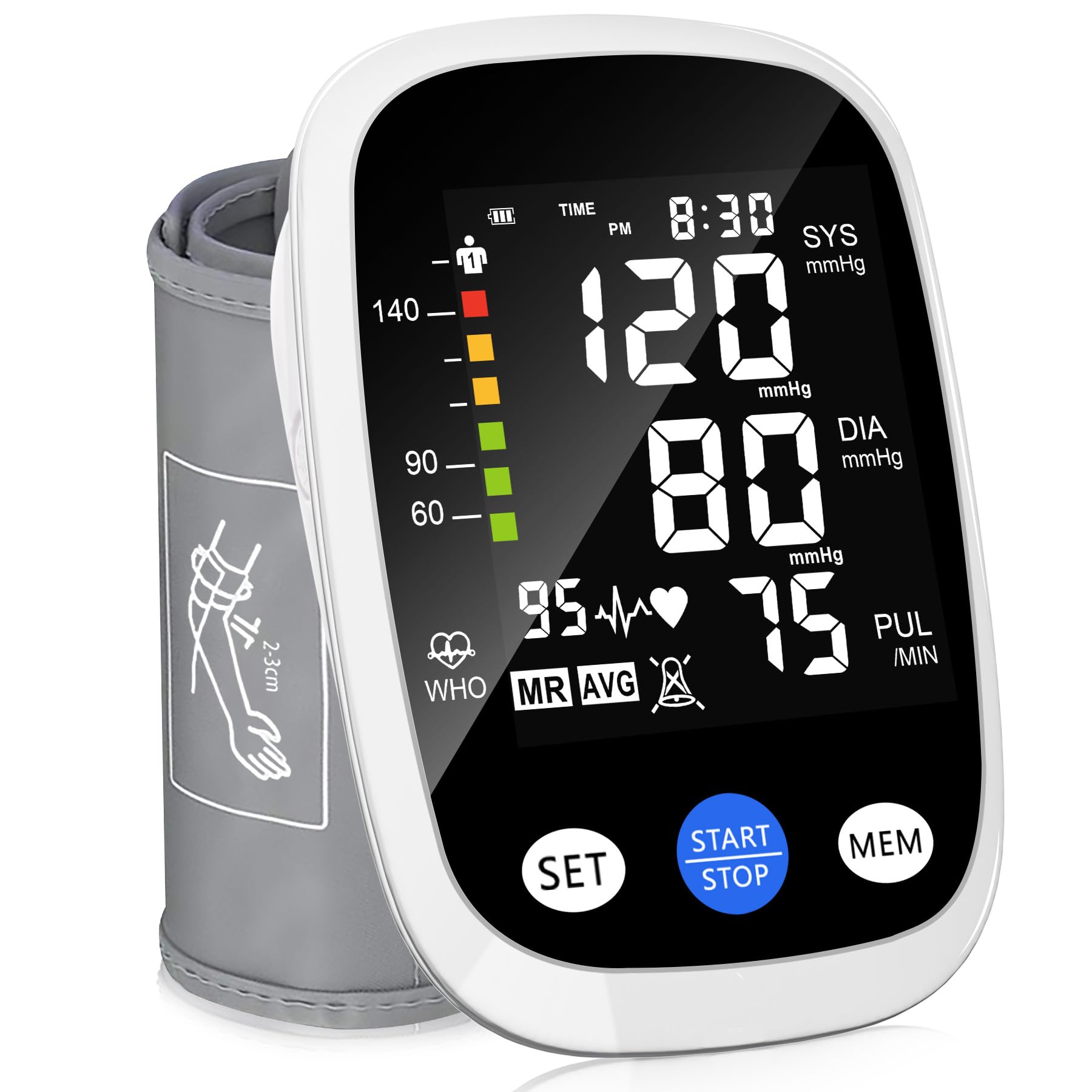 Upper Arm Blood Pressure Monitor Automatic Machine with Large LCD Display | One-