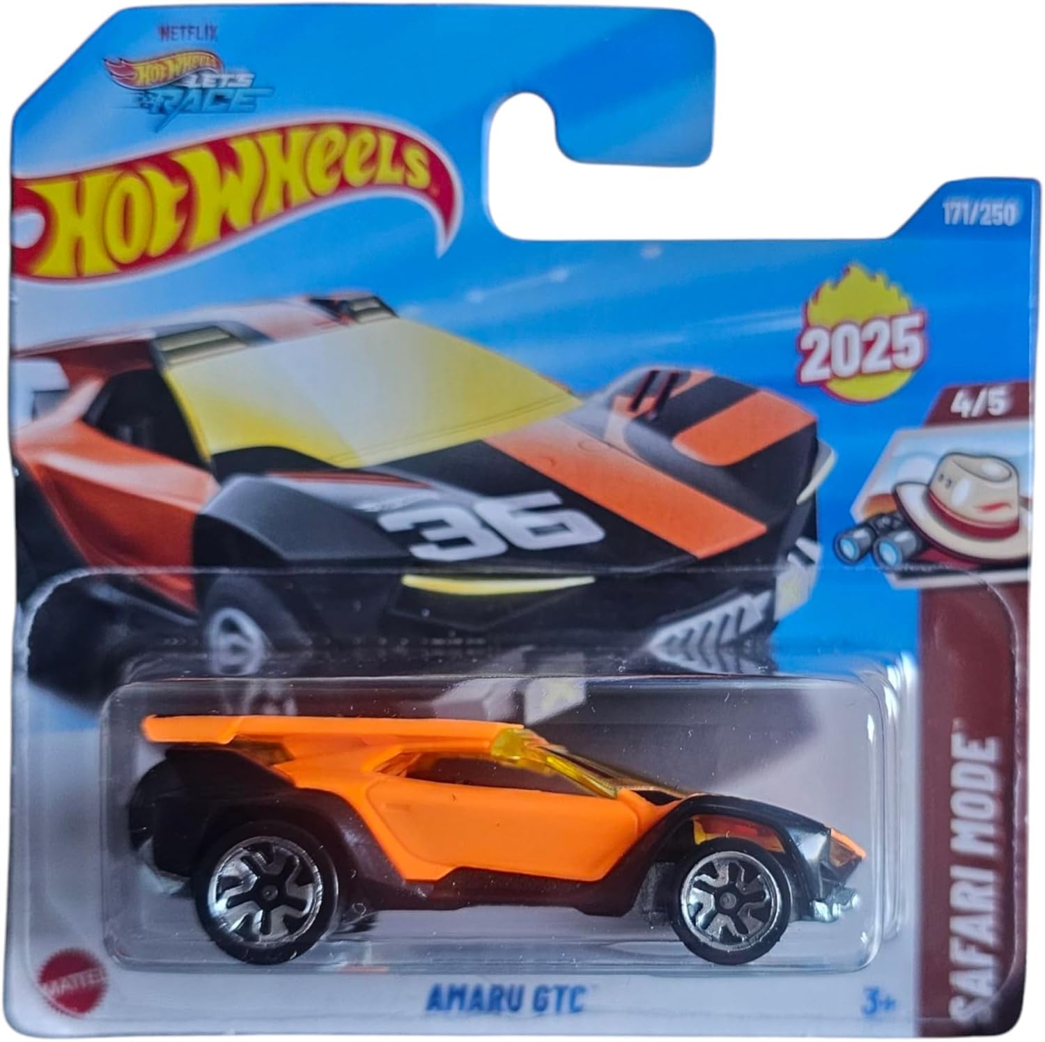 Hot Wheels Amaru GTC, Safari Mode Series 4/5, 2025 Collection, Orange Die-Cast C