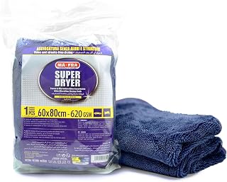 Ma-Fra, Super Dryer, Ultra-Absorbent Microfibre Cloth for Perfect Drying of All Exterior Surfaces of the Car, Leaves No Streaks or Streaks, Ultra Resistant and Maxi Size 60 x 80 cm