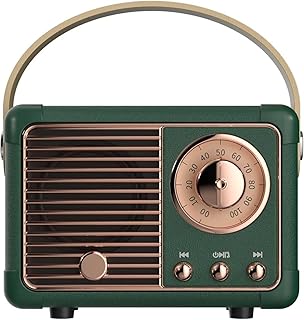 Dosmix Retro Bluetooth Speaker,Vintage Decor,Small Gift for Women Men Green | Portable mini wireless radio old fashion style for kitchen desk bedroom office travel accessories gifts for women teen girls