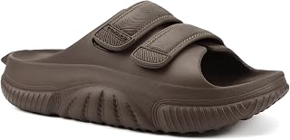 COFACE Mens Recovery Sandals Orthopedic Walking Slides for Men Adjustable Thick Cushioned Orthotic Man Plantar Fasciitis Comfort Casual Outdoor Size 7-15