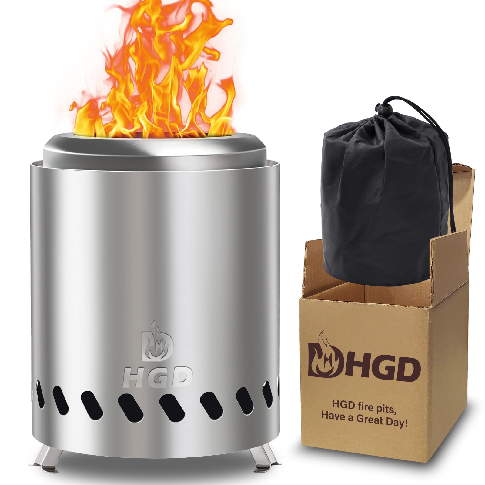 HGD Tabletop Fire Pit, Smokeless Firepit Outdoor, Mini Fire Pit for with Carry B
