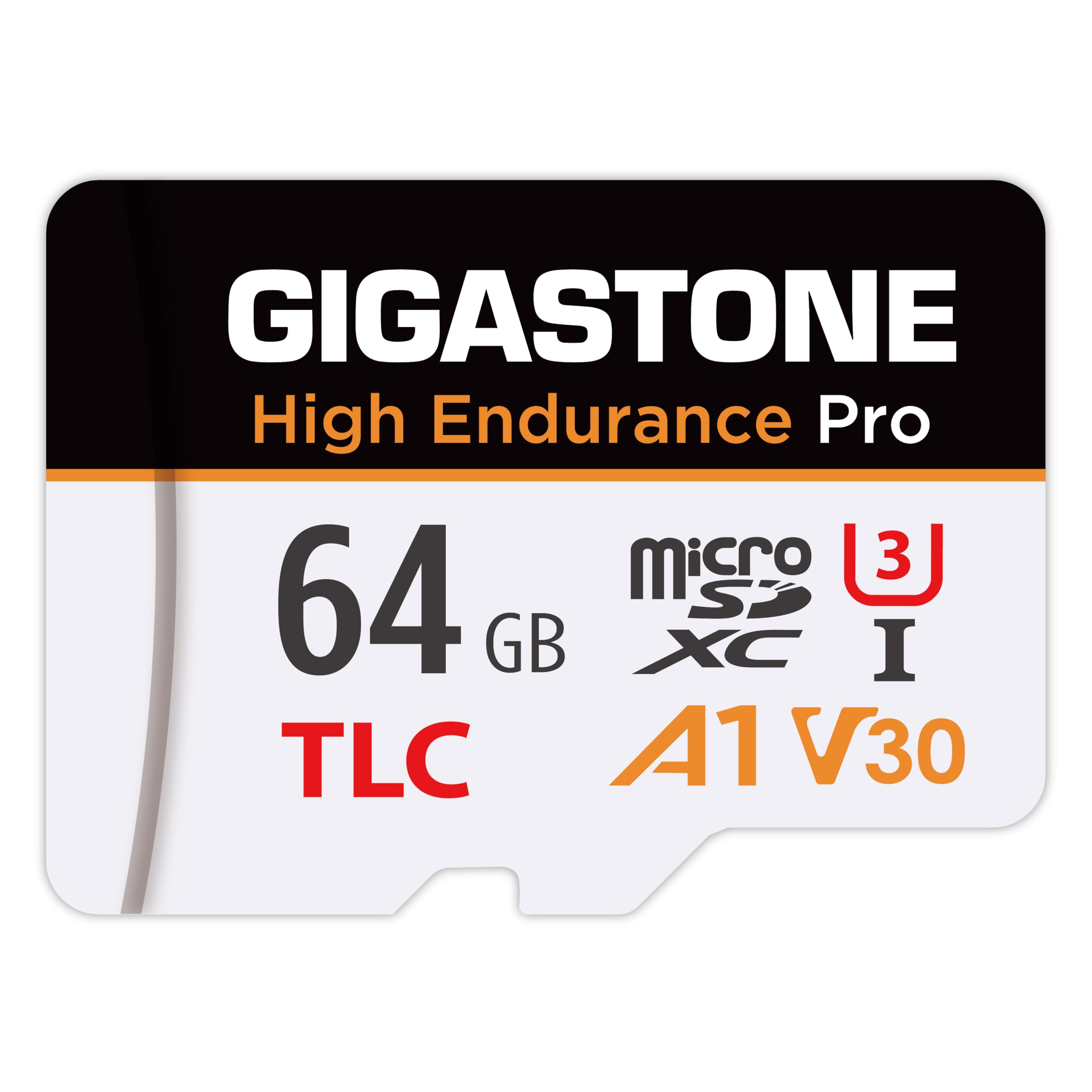 【5 Years Free Data Recovery】【Dash CAM】GIGASTONE Micro SD-Card 64GB, TLC High End