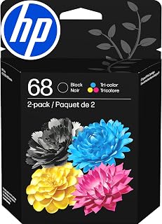 HP 68 Black/Tri-Color Ink Cartridges (2-Pack) | Works with Envy 6100e, 6500e Series | 6L6S2TN | Packaging May Vary