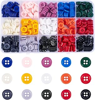 450 Pieces Resin Sewing Buttons 11mm Flat Round Colorful Small Sewing Buttons for Sewing DIY Dress Shirt Ornaments Handmade Decoration Replacement
