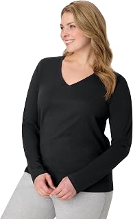 Hanes Women's Originals Long Sleeve Cotton T-Shirt, Lightweight Crewneck Tee, Modern Fit