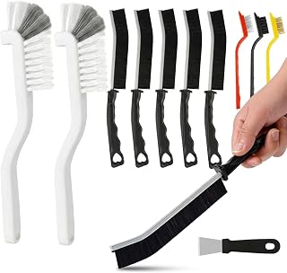 Stove Cleaning Brush Set 6 Pieces, Hard Bristle Brushes Tool Set, Multifunctional Grout Brush for Stove, Grills, Kitchen, Windows and Corners