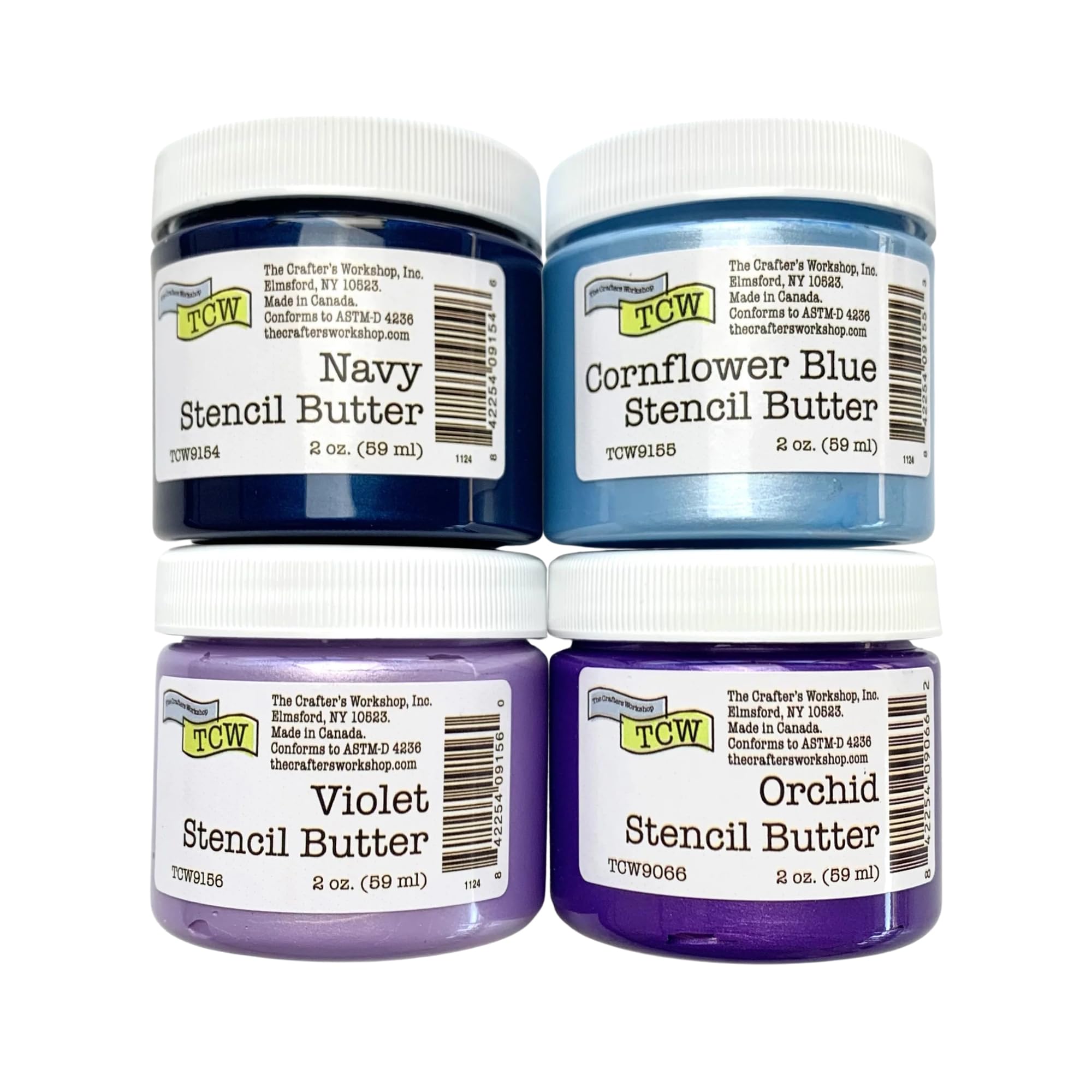 The Crafter's Workshop Stencil Butter Medium, 4 x 2 oz, Blueberry Meadow | Easy 