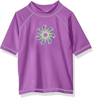 Kanu Surf Girl's Jade Rash Guard UPF 50+ Sun Protection Short Sleeve Swim Shirt Rash Guard Shirt (Pack of 1)