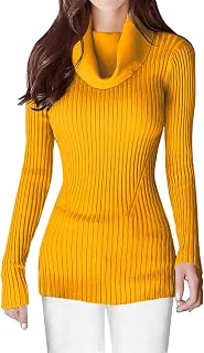 V28 Women's Sleeveless Ribbed High Neck Turtleneck Stretch Knit Sweater