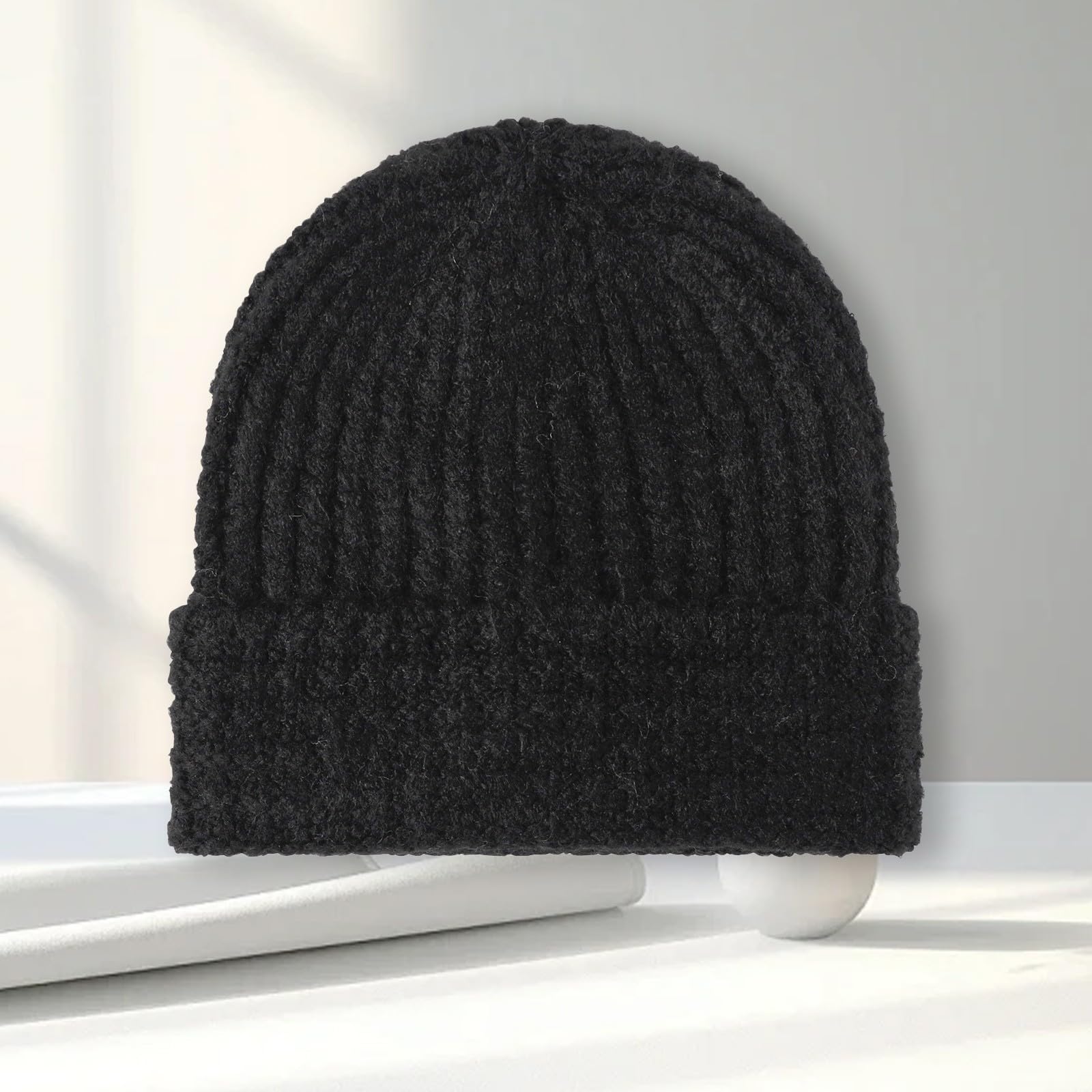 Gorro clásico de punto con puños para actividades al aire libre