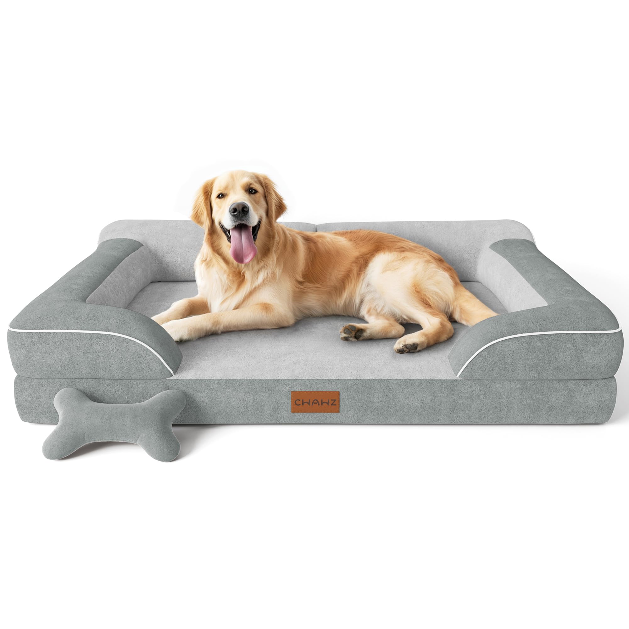 CWAWZ Extra Large Dog Bed, Orthopedic Dog Bed with Cooling Gel Memory Foam, Wate