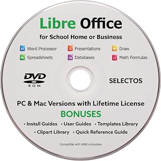 Office Suite LibreOffice 2026 Programs on DVD Disc for Students, Home, or Business - Compatible to Word, Excel, PowerPoint - Works with 64bit Windows PC & Mac Computers