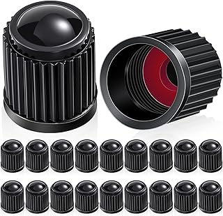 Outus 20 Pcs Tire Valve Stem Caps Universal Tire Caps,Black | Universal Fit for SUV Trucks Motorcycles Bikes, Dust Waterproof Design, Durable Plastic Valve Covers Replacement Caps