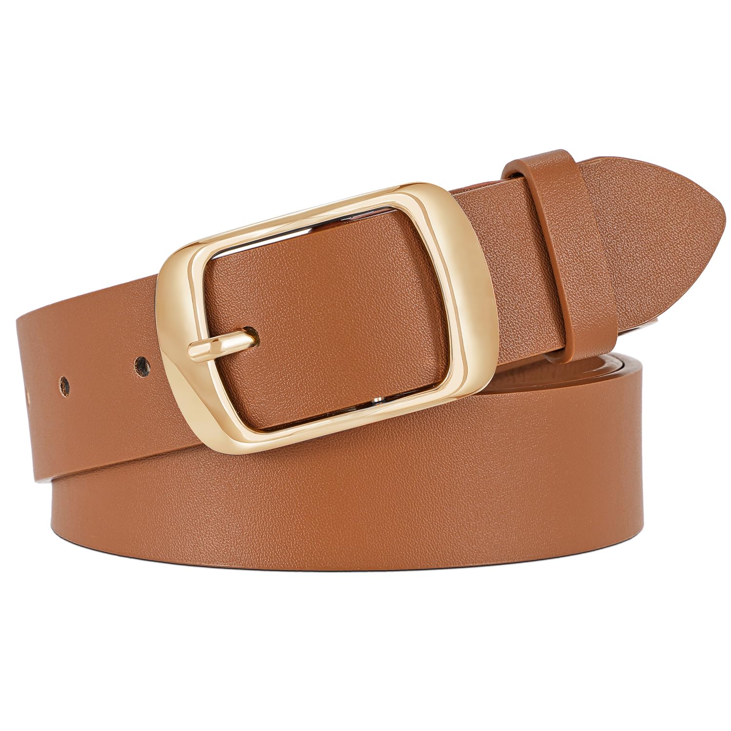 WHIPPY Women Leather Belts for Jeans Pants Fashion Dress Belt for Women with Sol