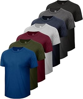 LalaHooK 7 Pack Workout Mens T Shirts Quick Dry for Gym Work Casual Running | Short Sleeve Tops Lightweight Breathable Tee Moisture Wicking 4 Way Stretch Tshirt Basketball Daily Travel S-3X Black White