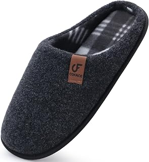 COFACE Mens Cozy Memory Foam Slippers Casual Warm Slip On House Shoes