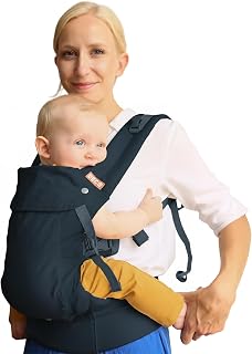 Beco Gemini Baby Carrier Newborn to Toddler, 7-35 lbs, Charcoal | 4-Position Infant Carrier, 100% Cotton, M-Cloud Padded Seat with Storage Pocket, Head Support & Padded Waistbelt