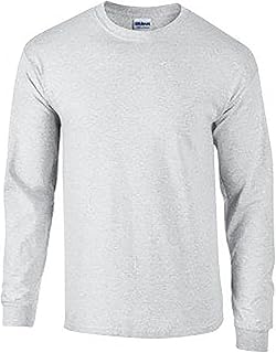 [Gildan] (ギルダン) メンズ 無地 クルーネック ウルトラコットン 長袖Tシャツ ロングスリーブカットソー トップス 男性用 (L) (アッシュグレー)