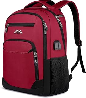 YAMTION - Mochila para mujer, hombre, mochila para niño y niña, para colegio secundario, compartimento para ordenador portátil de 15,6 pulgadas, con puerto USB de carga