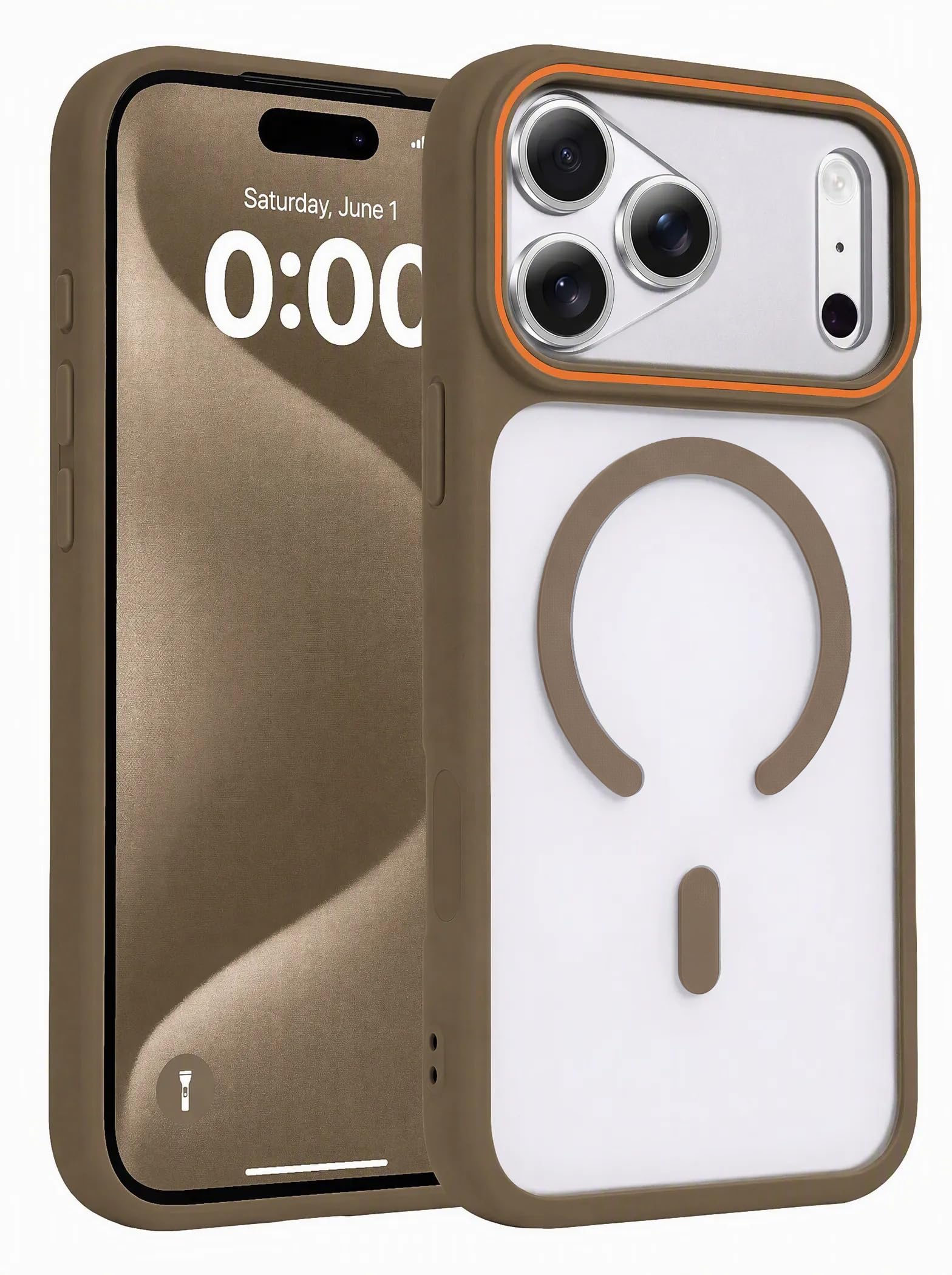 Magnetic Case for iPhone 17 Pro, Compatible with MagSafe, Brown