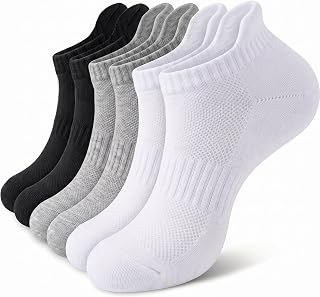 Josnown Men’s Trainer Socks 6 Pack – Cushioned Running & Gym Ankle Socks