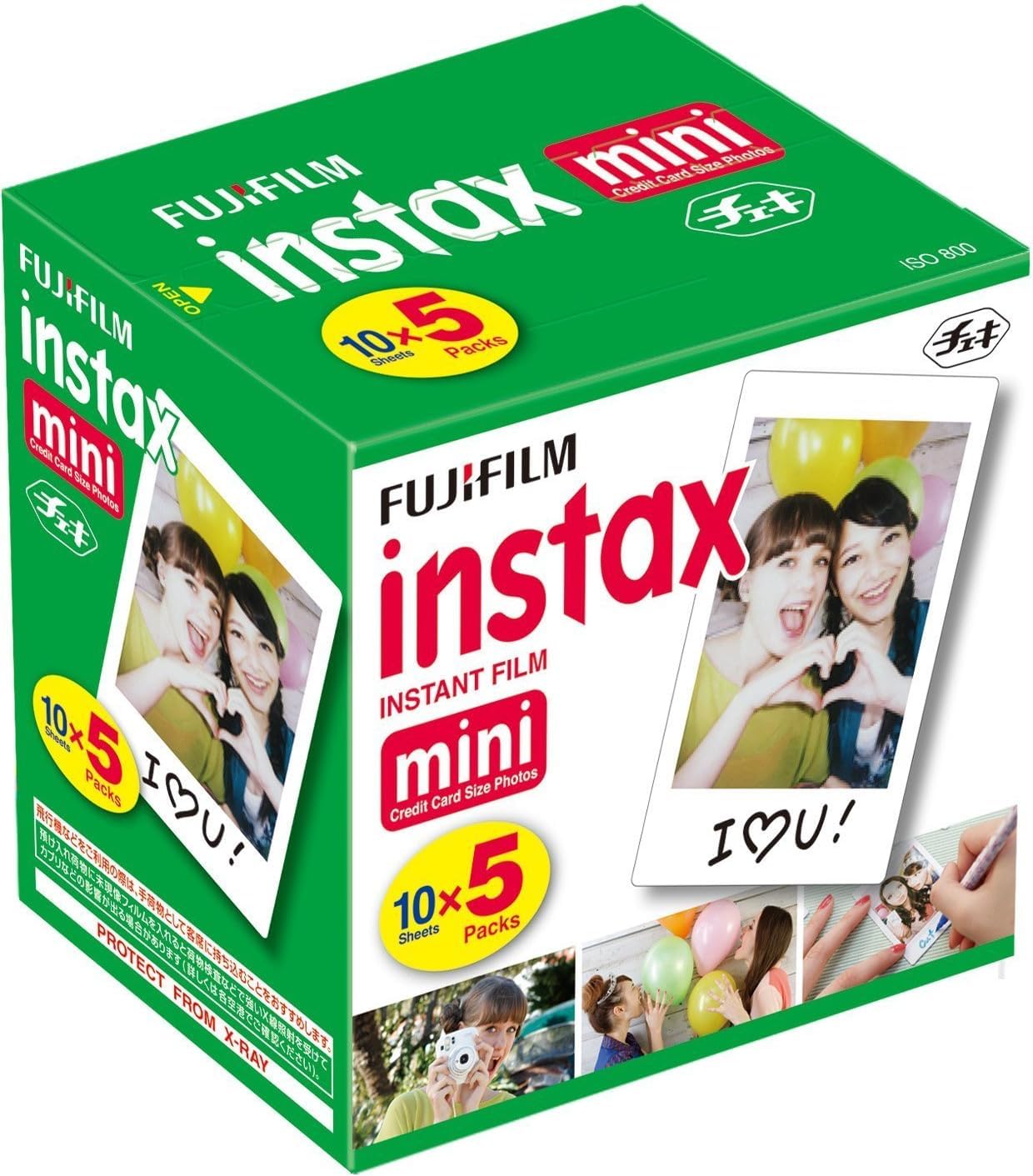 Fujifilm Mini Instant Film, 10 Sheets×5 Pack(Total 50 Shoots)