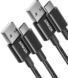 Anker USB C Charger Cable, 2-Pack 3 ft (0.9 m) USB to USB C Cable | USB A to USB C Braided Phone Charger Cable for iPhone 17/16/15 Pro, iPad Pro, Samsung Galaxy, MacBook Pro,and More (Black)