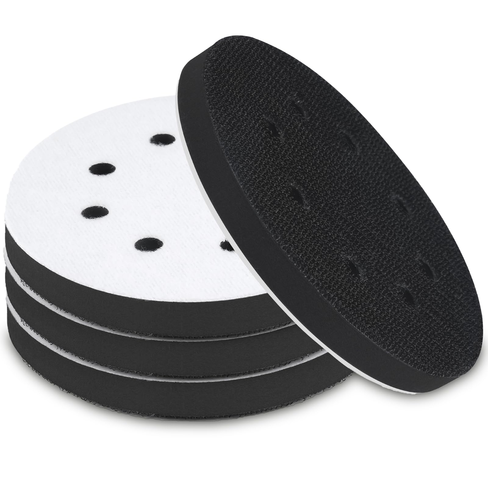 Mkobon 4 Pack 5 Inch 8 Holes Foam Sanding Pads for Orbital Sander | Hook & Loop,