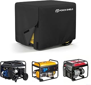 Porch Shield Generator Cover for 5000-10000W, 32 x 24 x 24 inch, Black | Heavy Duty 600D Poly, Fit Gas Inverter Generator, All Weather Protection
