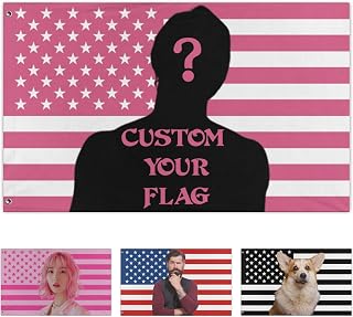 Personalized Pink American Flag with Custom Name or Message, Pink Fabric Custom Made for Home Decor, Garden, Office or School