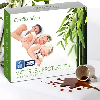 Double Bed Mattress Protector 135x190cm Waterproof 100% Bamboo