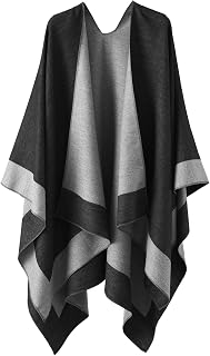 Poncho Femme Hiver Élégant Châle Femme Chaud Poncho Cape Réversible Écharpe Châle Hiver Automne Cadeau de Noël pour Femme