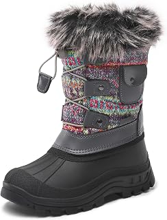 DREAM PAIRS Girls Snow Waterproof Winter Boots