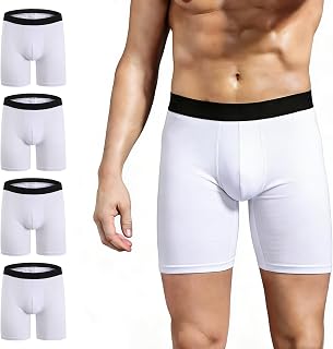 Mens 3/4 Pack Cotton Long Boxer Shorts