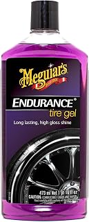 Meguiar's Endurance Long-Lasting High Gloss Black Premium Tyre Gel, 473 ml | Delivers a Rich High Gloss Shine with UV Protection and a No-Mess Gel Formula - G7516EU