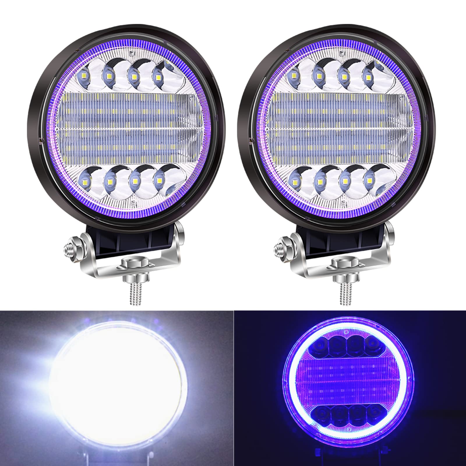 Work Light, 72 W LED, Work Light, 4.5 Inches, Round, Work Light, Wide Angle, Car