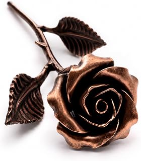 Handcrafted Metal Rose (Copper Stained) - Romantic Anniversary Flower