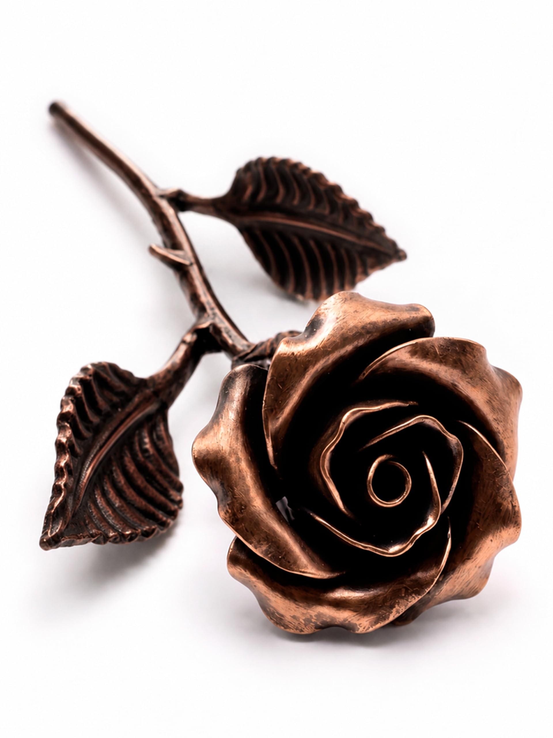 Handcrafted Metal Rose (Copper Stained) - Romantic Anniversary Flower