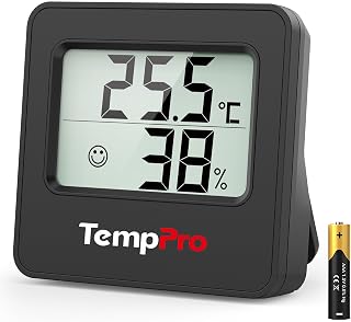 TempPro TP157 Digital Hygrometer, Indoor Thermometer, Baby Room Thermometer | Humidity Meter&Temperature Humidity Sensor, Face Icon Comfort Indicator for Greenhouse Baby Room Office(Previously ThermoPro)