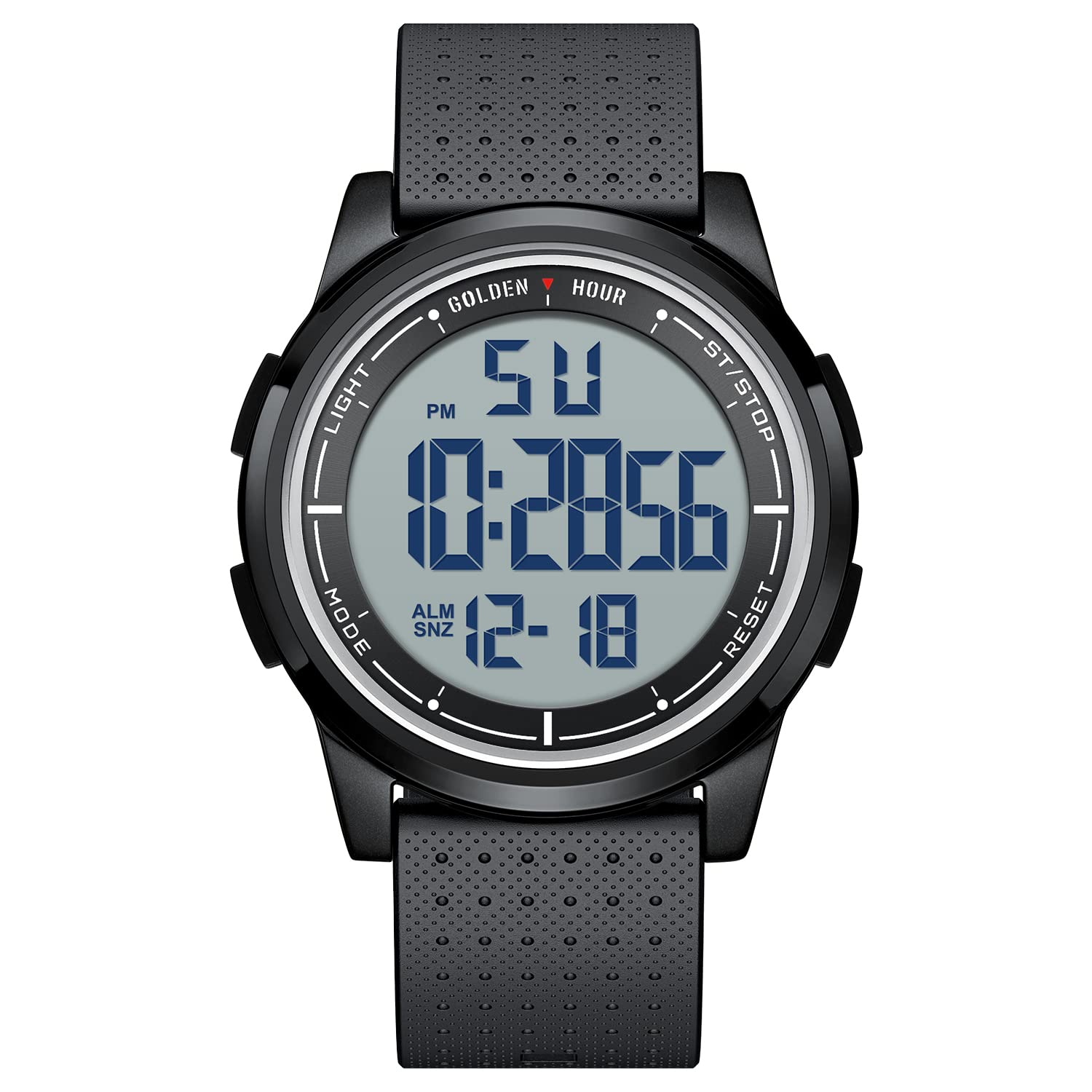 GOLDEN HOUR Ultra-Thin Minimalist Sports Waterproof Digital Men's Watches with W