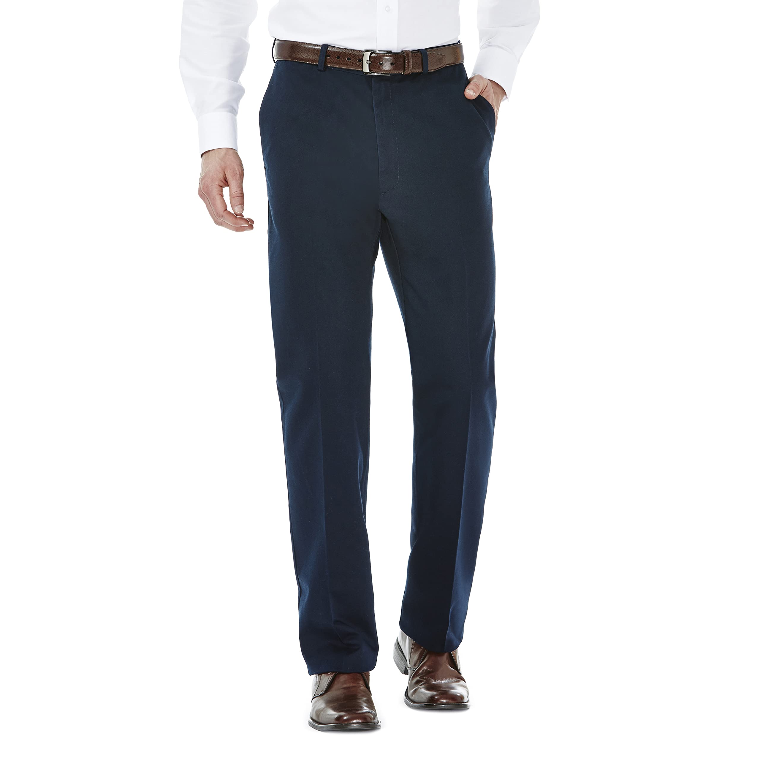 Haggar Men's Work to Weekend Hidden Expandable Waist No Iron Casual Pant - Flat 