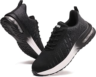 Furuian Men's Safety Shoes Lightweight Steel Toe Comfortable Air Cushion Breathable Work Shoes