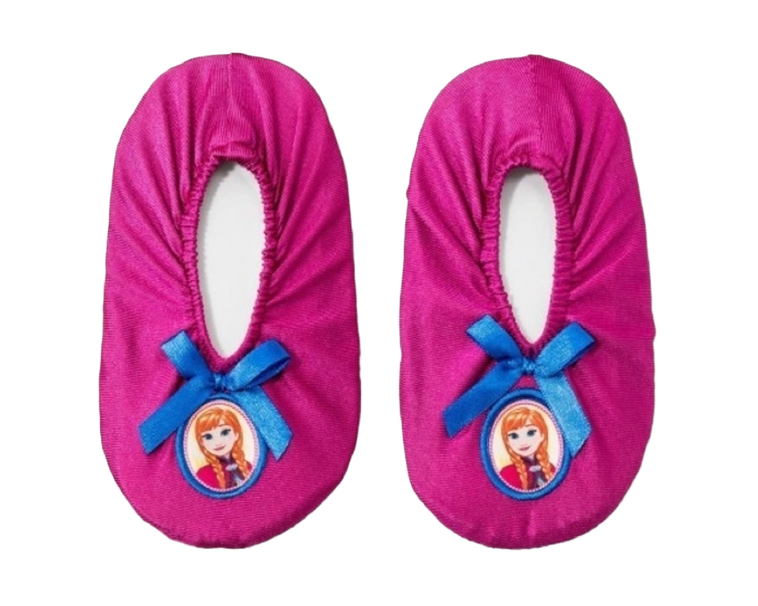 Disney Collection Toddler Girls Movie Frozen Anna & Elsa Slippers - (Fuchsia Ann