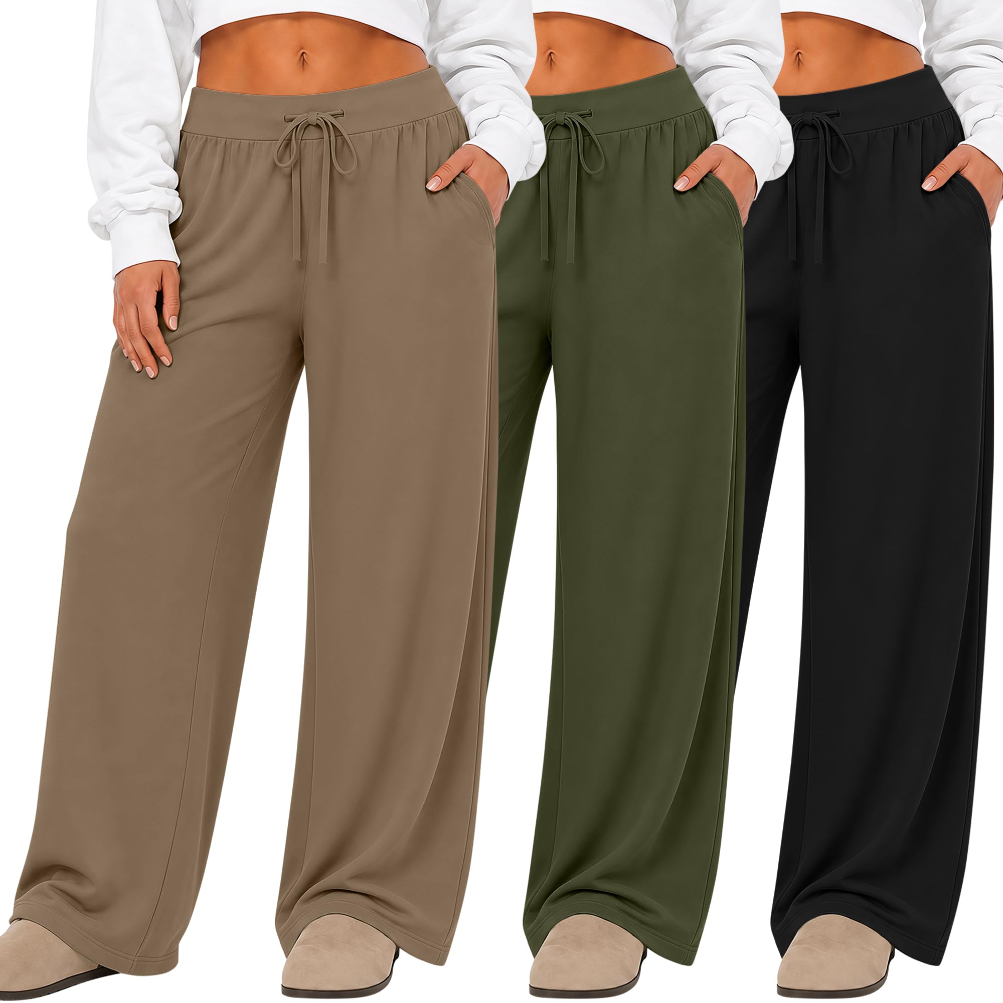 Neer Women's Plus Size Pants 3 Pack