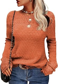 Tankaneo Womens Color Block Long Sleeve Crew Neck Jumper
