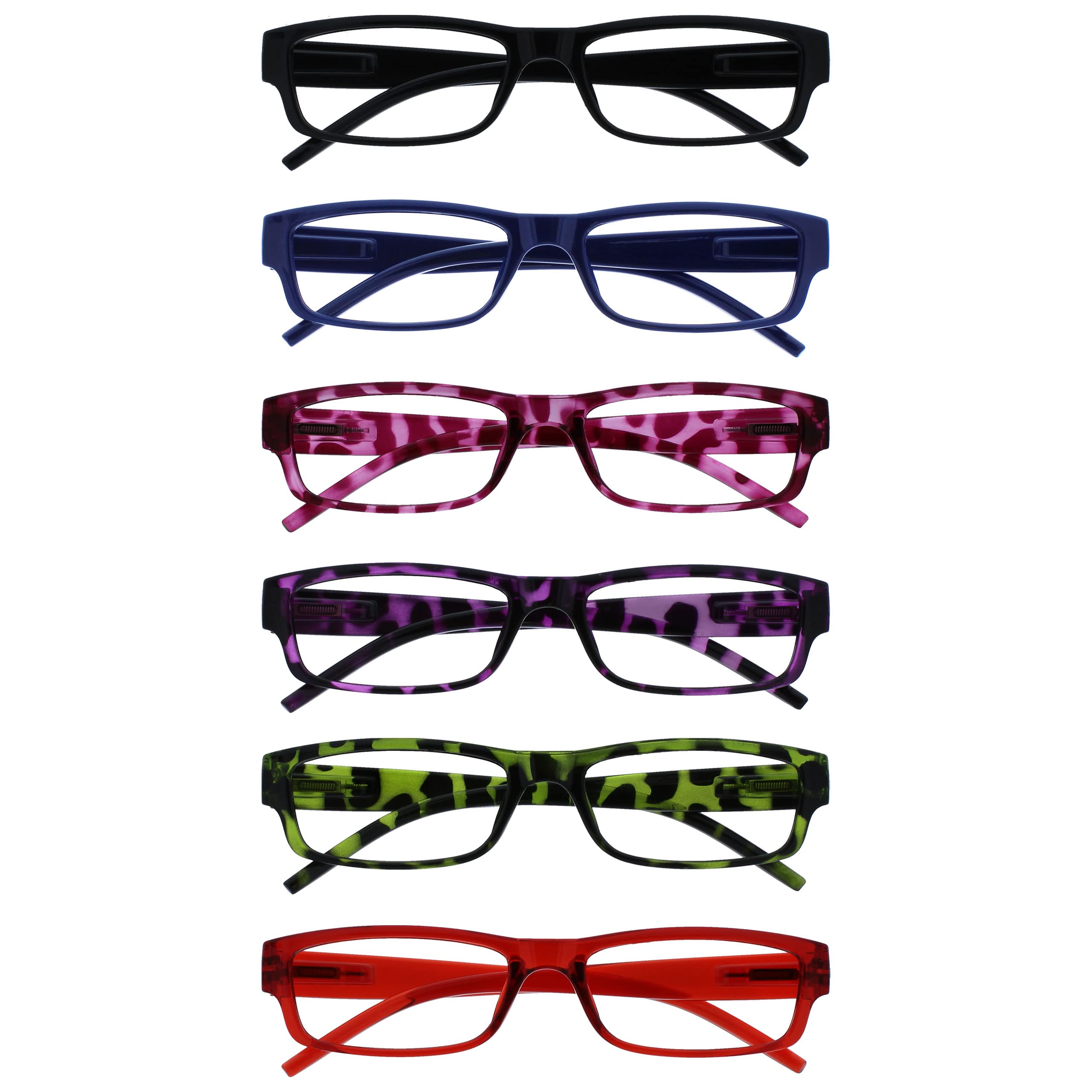 OPULIZE ACE Reading Glasses for Women Men, Lightweight Comfortable Narrow Rectan