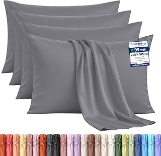 Utopia Bedding Pillowcases 4 Pack, Standard 50x75cm, Grey | Ultra Soft Hotel Quality Pillow cases, OEKO-TEX Certified, Envelope Closure, Wrinkle & Fade Resistant Pillow covers