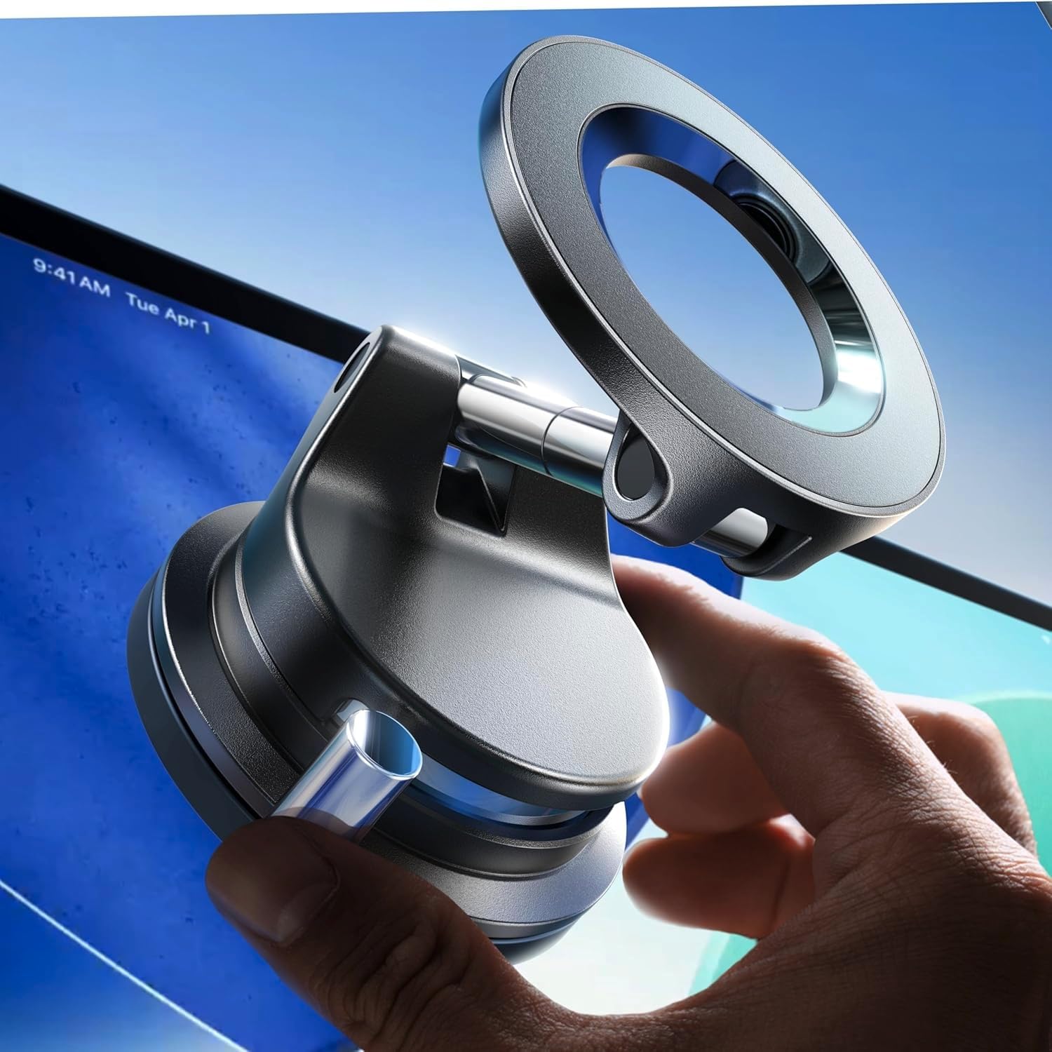 LISEN for MagSafe Car Mount [3800gf Strong Magnet&90+LBS Suction] 360° Adjustabl