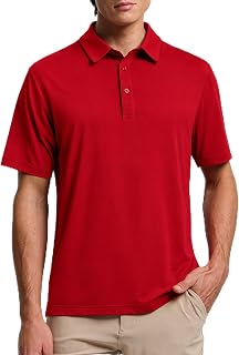 MIER Mens Golf Polo Shirt Short Sleeve Sun Protection Outdoor Sports Quick Dry